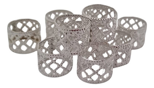 Set De 10 Cuff Calado Triangulos Peinados Trenzas Deadlocks Plateado