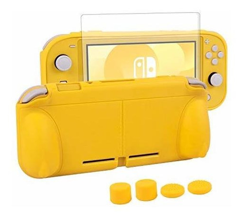 Carcasa Gruesa Para Nintendo Switch Lite Amarillo Con Gomita