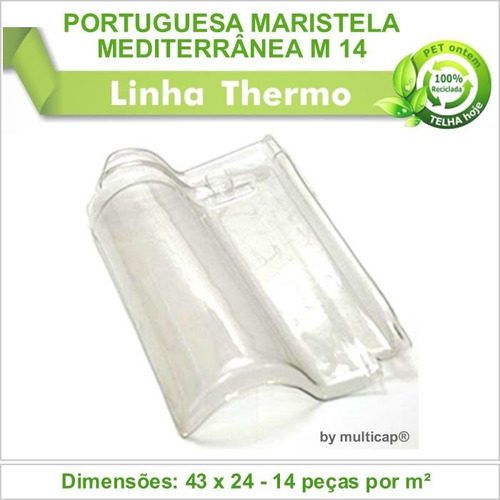 Telha Pet Maristela Mediterrânea M 14 310 Kit 18 Telha(s)