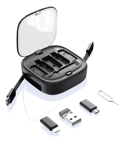 Azvegr Kit Adaptador Usb, Cable De Carga Retractil Usb C A U