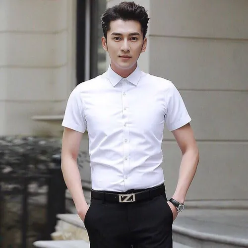 Camisa De Vestir De Mangas Largas Para Hombre, No Se Plancha