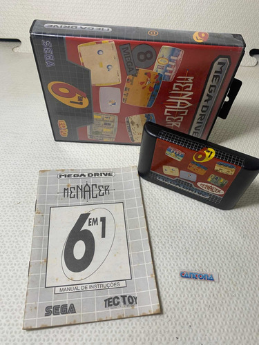 Menacer 6 Em 1 Original Mega Drive Serial Betendo (Usado)