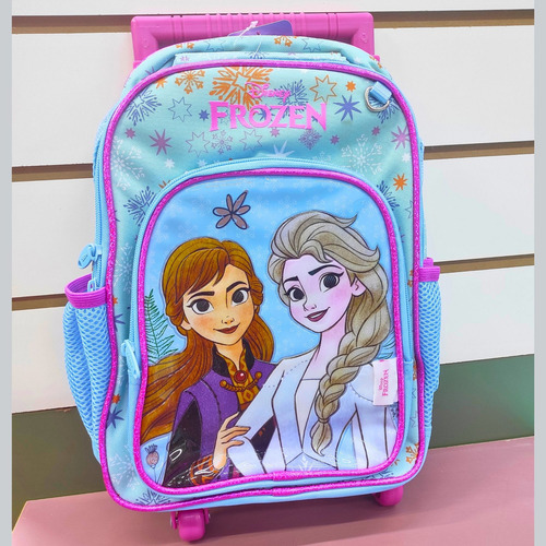 Mochila Escolar Infantil Frozen Com Rodinhas Cor Azul