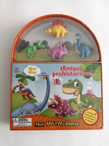 Mini Diverti-libros Amigos Prehistoricos - Incluye 4 Figuras