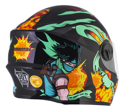 Capacete Fechado Masculino Infantil De Moto Kids New Four