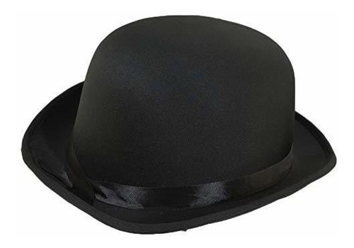 Sombreros Adult Black Satin Derby Bowler Hat 