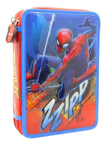 Cartuchera Spiderman 2 Cierres C/utiles Ha589 Original 