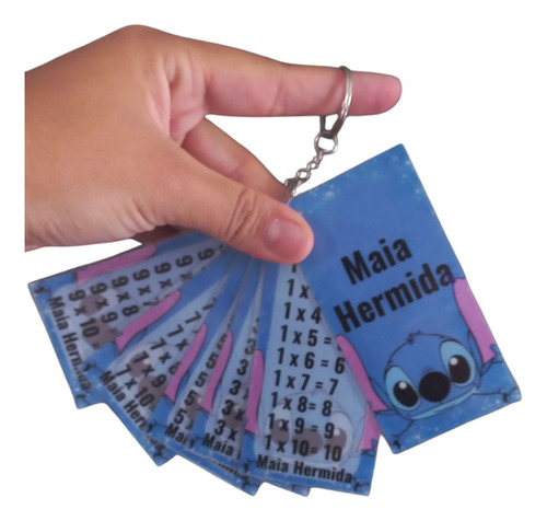 Llavero Tabla De Miltiplicar Personalizado Azul
