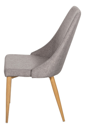 Silla Comedor Gris Elegante Moderna Respaldo Cómodo Estructura de la silla Madera Diseño de la tela Liso