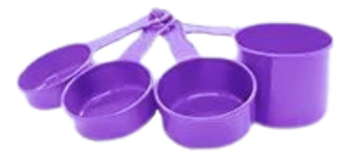 Jogo De Xicaras Medidoras Kit 4 Peças Redondo Cor Lilas