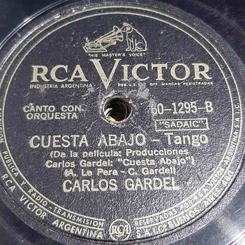 Pasta Carlos Gardel Francisco Canaro Rca Victor C474