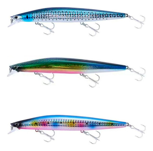 Pack 3 Señuelo  Pesca Deportiva Lenguado 26gr, 150mm