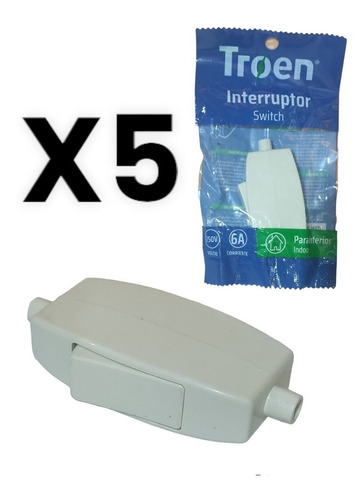 Switch Interruptor Aéreo Para Lámpara 110/220 Troen Pack X 5