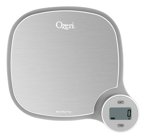 Ozeri Báscula De Cocina Sin Batería, Tecnología De Carga. Color Acero Inoxidable