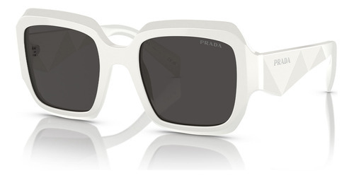 Gafas de sol Prada PR28zs 17k08z 53, color blanco, color de marco blanco, color de varilla blanca, color de lente blanca, color negro