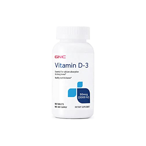 Gnc Vitamina D-3 25mcg, 180 Tablets, Supports Healthy 9vr3q