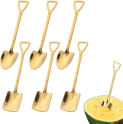 Juego De Cucharas Para Postres En Forma De Pala, 6 Piezas