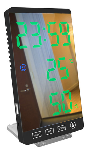 Smart Led Espejo De Pared Digital Reloj Palabras Verdes