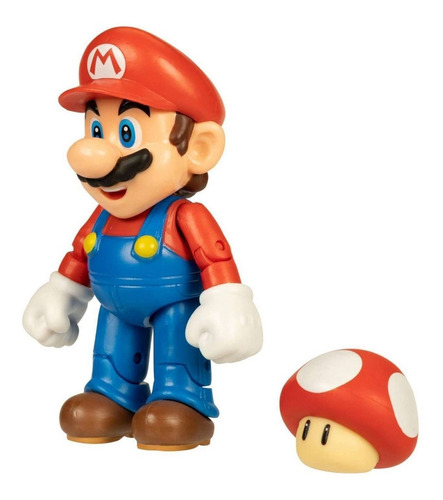  Super Mario Action Figure (with Super Mushroom)