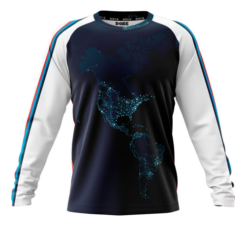 Doxe Jersey Playera Regular Discovery Mapa Mundo Ilumi D0024