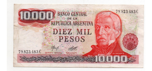 Billete Argentina 10000 Pesos Ley Bottero 2484