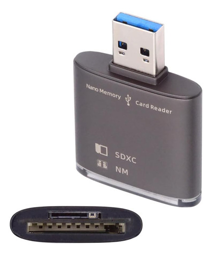 Leitor De Cartão Nano Card Ncard Usb 3.0 Cartão Sd Cor Cinza-escuro