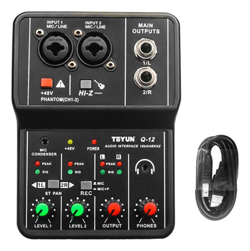 Sound Card Audio Mixer 4 Channel 48v Power Sound Board C