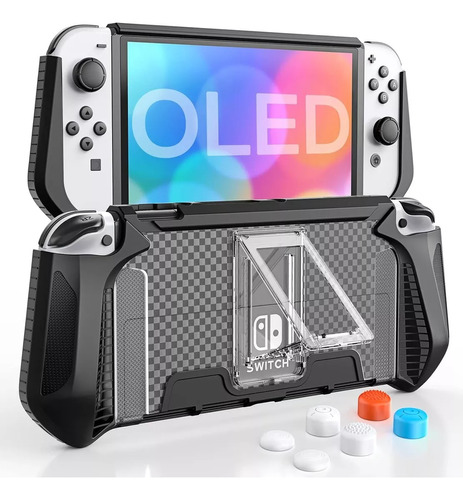 Kit De Funda Protectora Mica Switch Oled 4 En 1