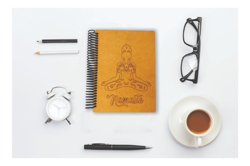 Cuaderno De Madera Para Regalo Namaste Yoga Art14360