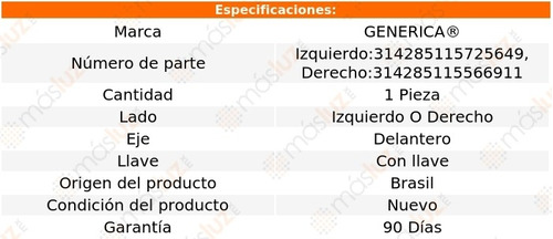 (1) Cilindro De Puerta Izq O Der C/llave Platina 02/10