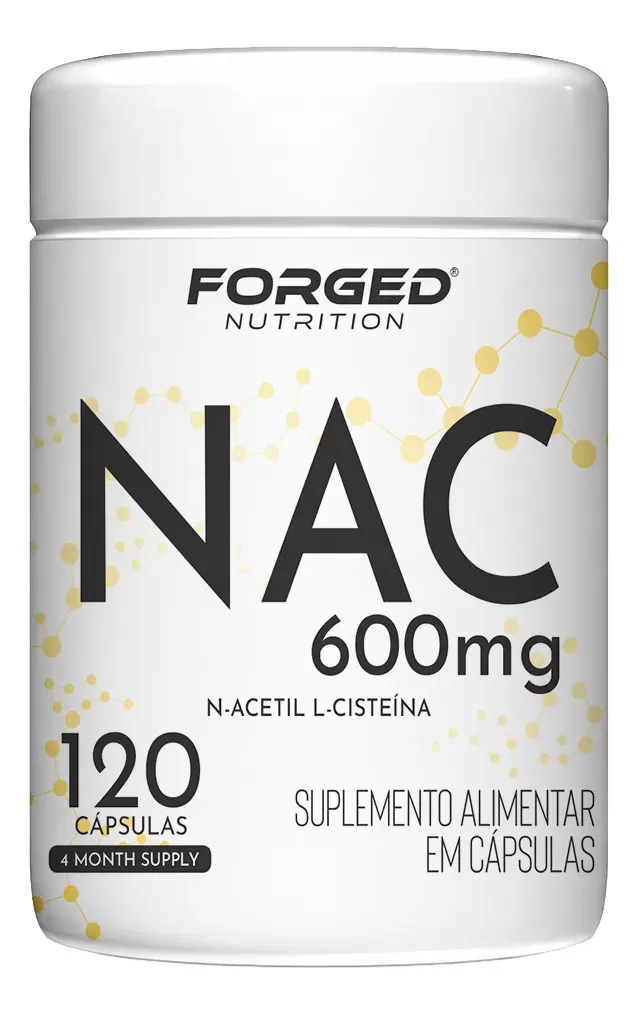 Nac 600mg N-acetil L-cisteína Antioxidante - Fórmula Com Máxima Concentração E Pureza 120 Cápsulas - Forged Nutrition