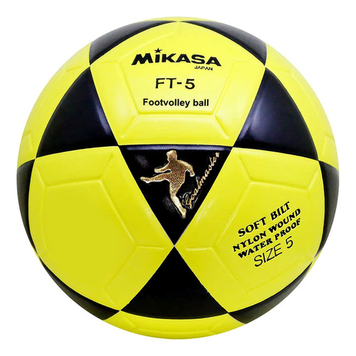 Bola Oficial de Futevôlei Mikasa FT-5 Amarela e Preta