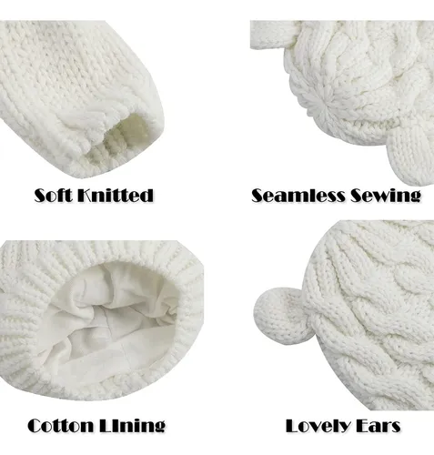 Fynnsure Conjunto De Guantes De Gorro De Beb, Guantes Suaves