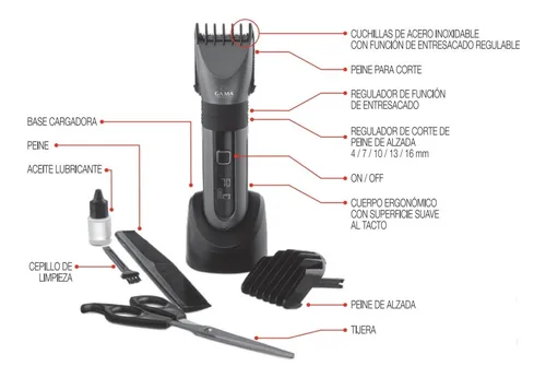 Cortadora Pelo Gama Gc565 Profesional Display Inalambrica 5.187