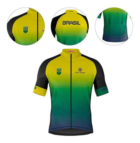 Camisa Sport Pepper Masculina Brasil Ciclismo Bike Seleção