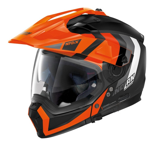 Capacete Nolan N70-2 X Decurio Laranja Preto Fosco + Bone