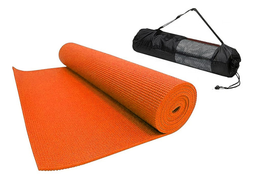 Colchoneta Mat Yoga Pvc 4mm Pilates Alfombra Ejercicio Bolsa