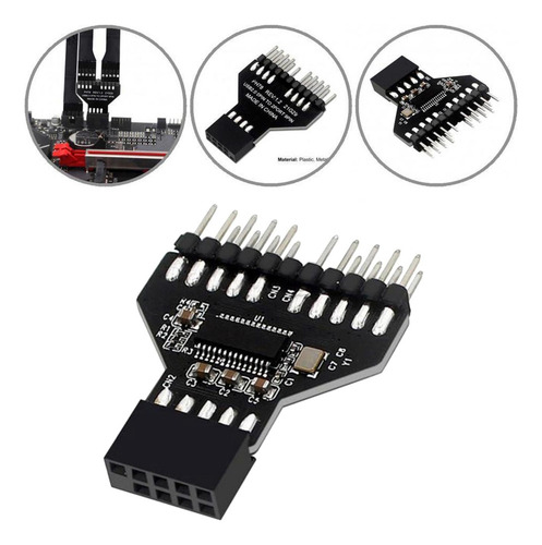 Placa Base Usb 2.0, Conector Usb De 9 Pines, Hembra, 1 A 2,