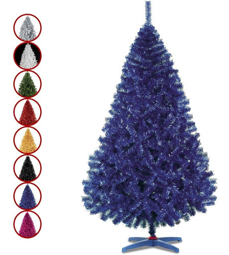 Arbol Pino Colores Navidad Artificial Naviplastic 220cm Color Azul