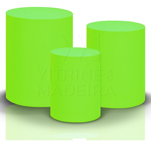 Capas Para Mesas Cilindros Tecido Cores Lisas Variadas P M G Cor Verde Neon