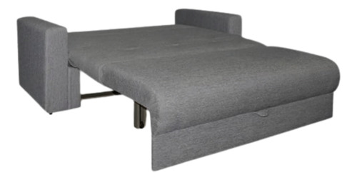 Sofa Cama Sillon 2 Cuerpos Cama 1 1/2 Plaza Living Dpto Gris Oscuro Liso