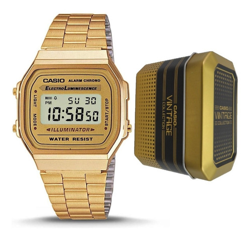 Reloj Casio Retro Dorado Vintage A168wg-9w Original Unisex*