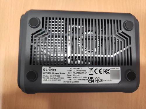 Ruteador Wifi 6 Gl.inet Slate Ax 1800 Mbps Opensource Vpn Color Negro