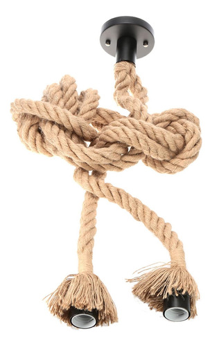 100cm Ac220v E27 Double Head Vintage Hemp Rope Pendant