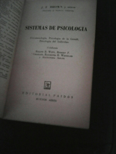 Sistema De Psicologia J.f.brown Y Otros