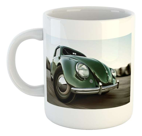 Taza Ceramica Vehiculos Auto Antiguo Bola Verde Coche