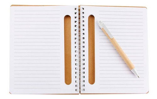 Imagen 3 de 3 de Libreta De Bolsillo Ecológica Con Espiral Y Notas Adheribles