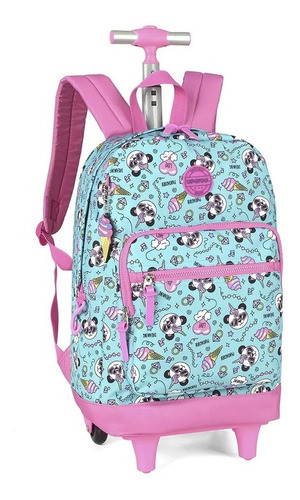 Imagem 2 de 10 de Kit Mochila Feminina Juvenil Panda Trolley Rodinhas G Up4you