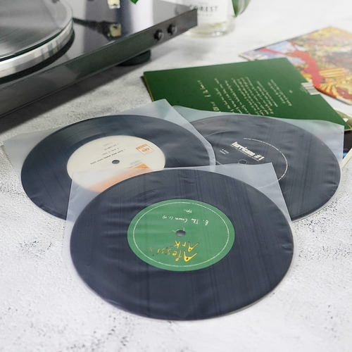 Imagen 4 de 6 de 50 Fundas Interiores Redondeadas Discos De Vinyl 45 Rpm 7