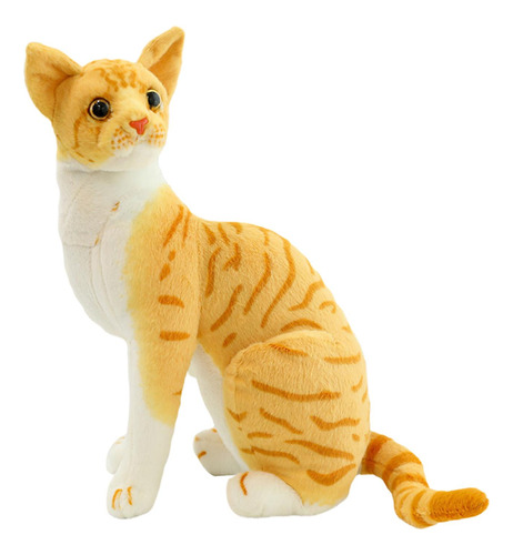 Juguetes De Peluche De Gatos Realistas, Modelo Amarillo 20cm